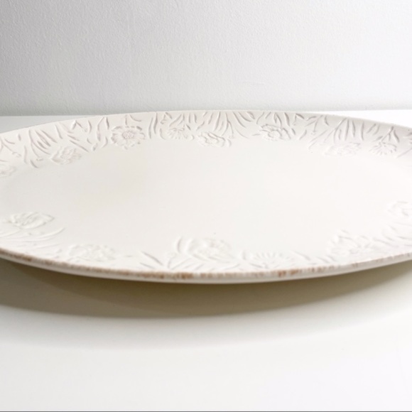 Threshold Stoneware Floral Serving Platter Cream - Picture 4 of 6